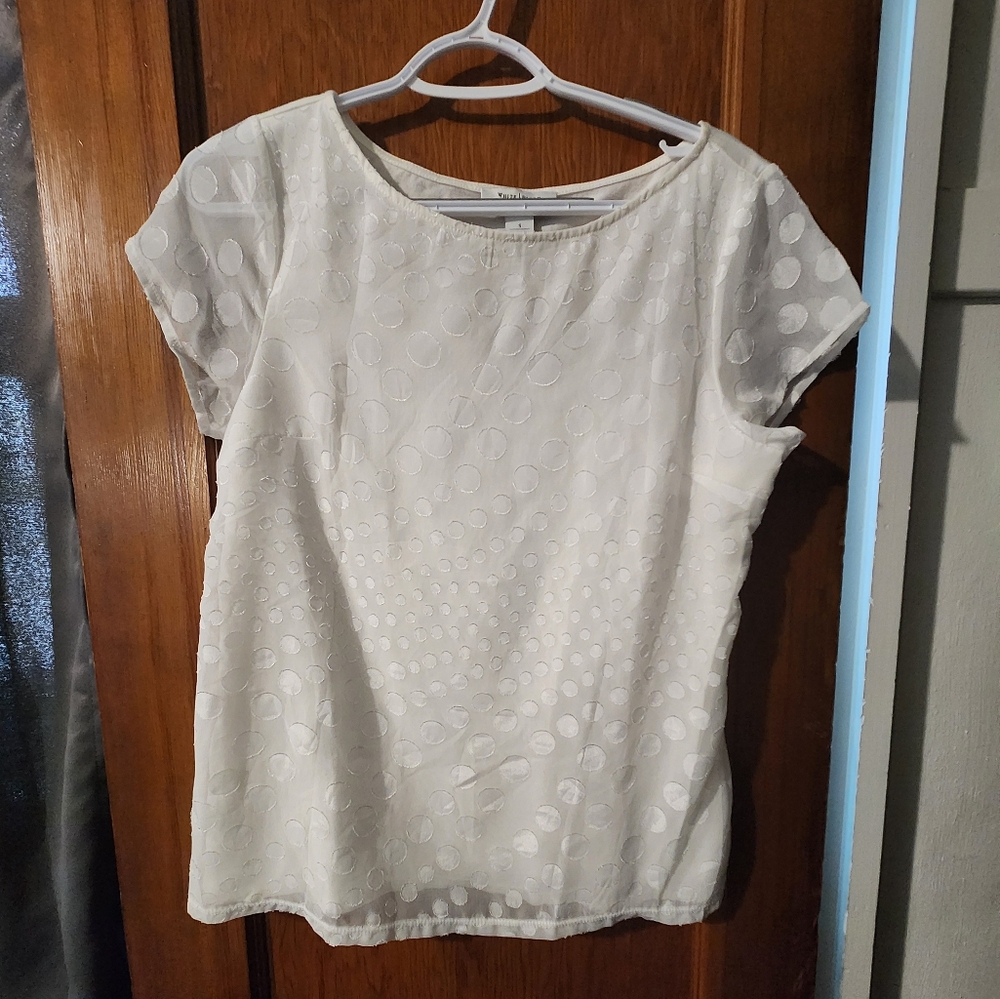 Elegant White Textured Women's Top